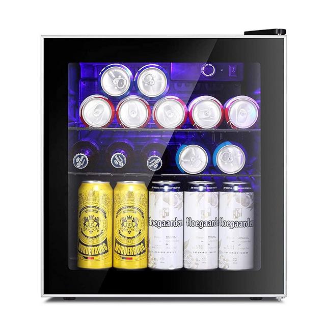 Antarctic Star Beverage Refrigerator Cooler - 60 Can Mini Fridge Glass Door for Beer Soda or Wine – Glass Door Small Drink Dispenser Machine Clear Front Removable for Home, Office or Bar, 1.6cu.ft.