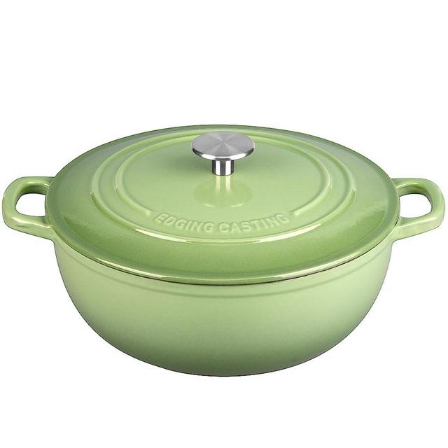 EDGING CASTING Cast Iron Dutch Oven Pot With Lid, Round Enamel Dutch Oven for Bread Baking, 5 Quarts, Pistachio Green