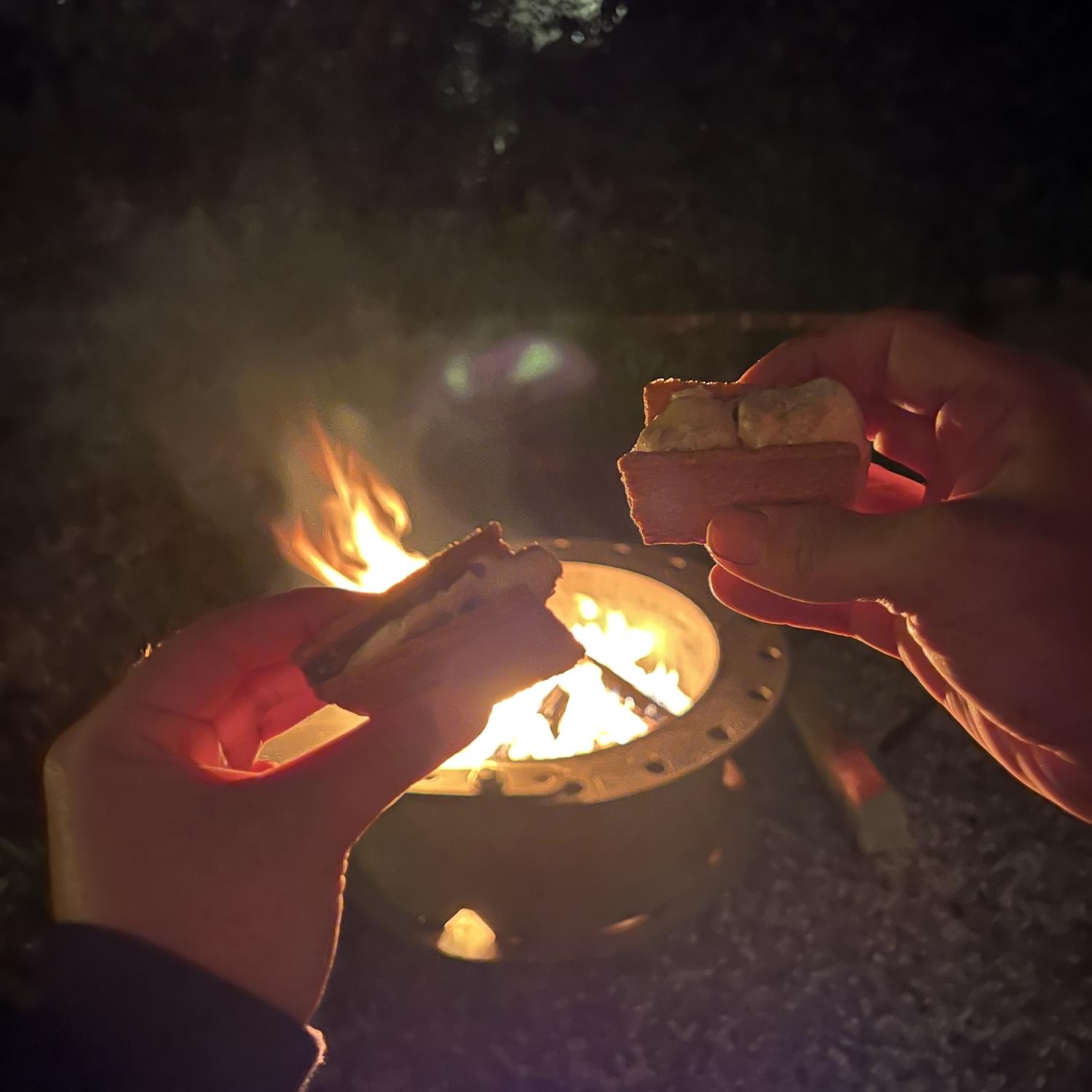 He made us a fire pit & s’mores