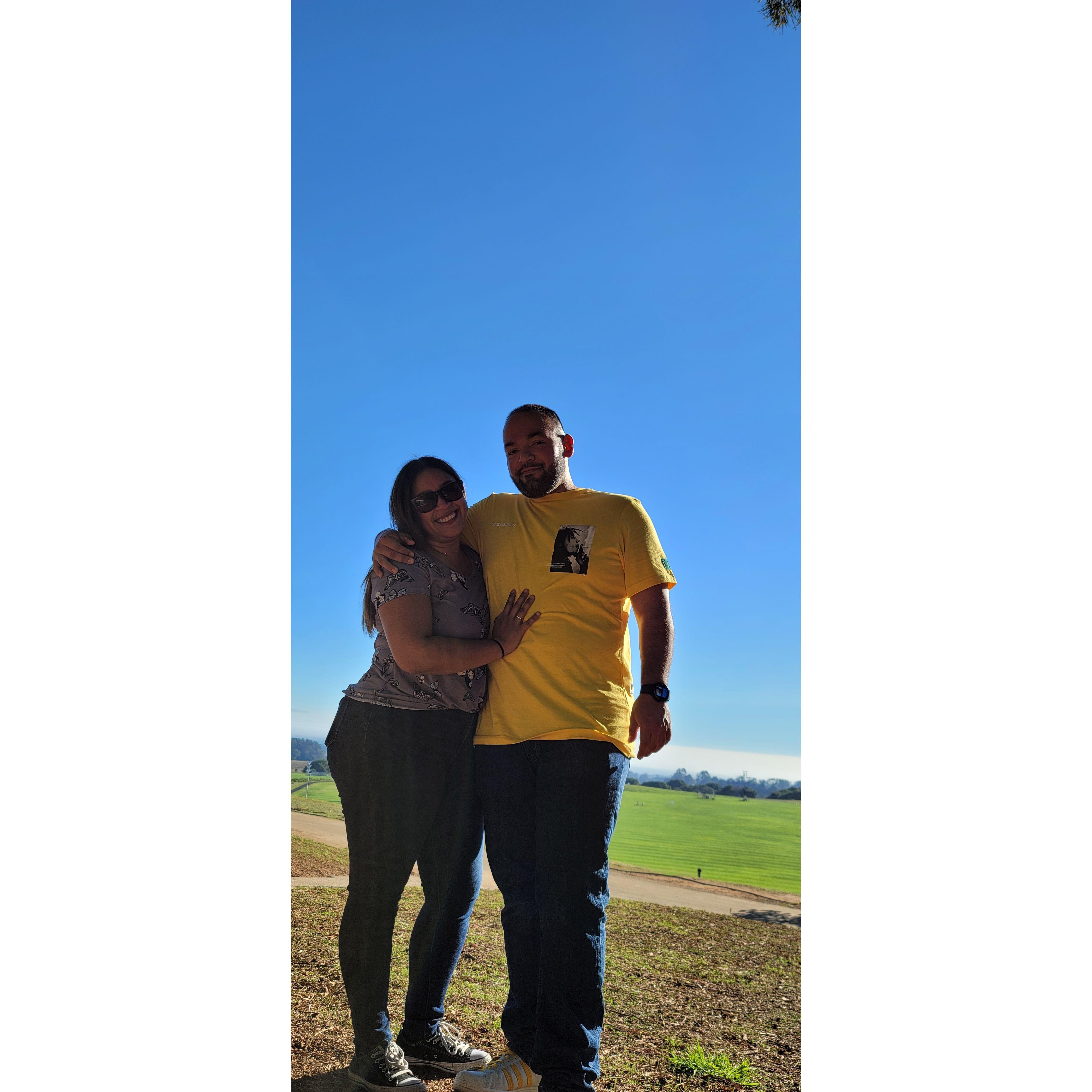 Jessica and K.C. at Jessica's favorite spot in Santa Cruz, The city of her college: UC Santa Cruz..