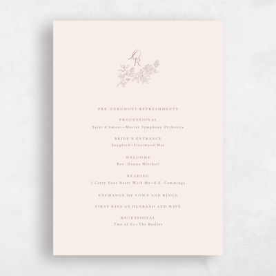 Linen, Beige Wedding Program - Lisette