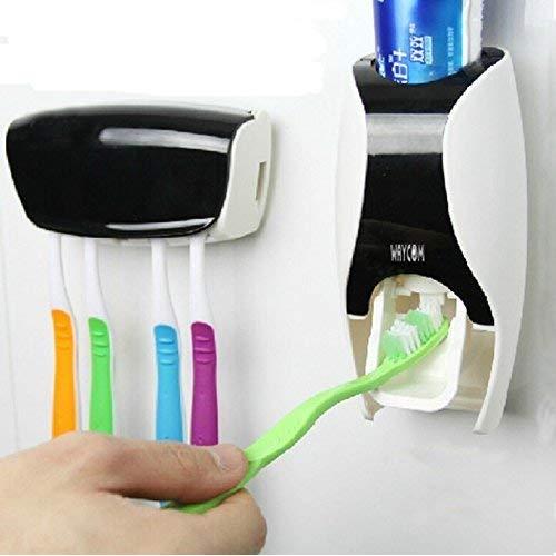 WAYCOM Dust-Proof Toothpaste Dispenser Toothpaste Squeezer Kit (Black)