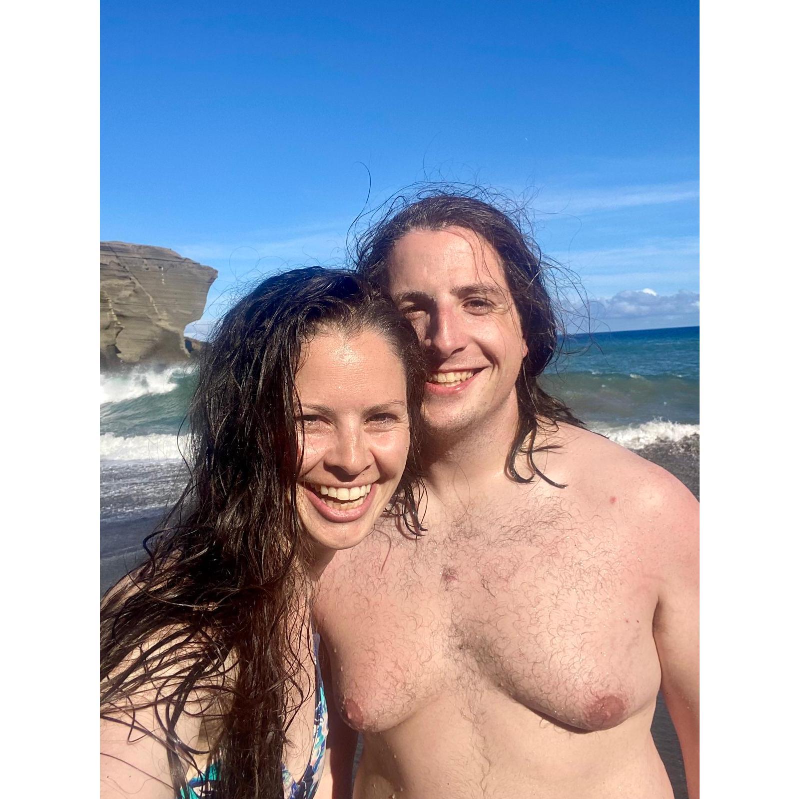 "She said yes" - Papakōlea Beach, HI
