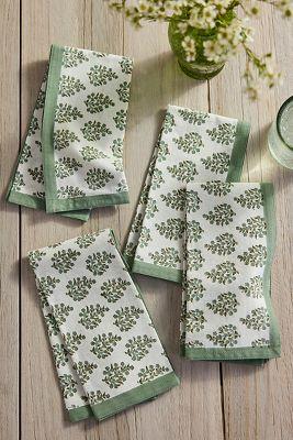 Samira Cotton Napkins, Set of 4 Green