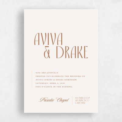 Tuscany, Orange Wedding Invitation - Trogir Portrait