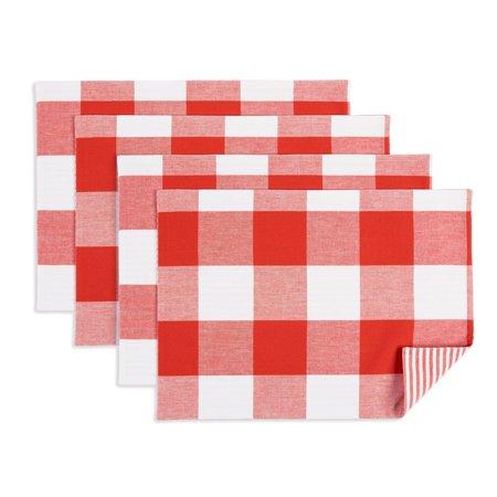 Better Homes & Gardens Farma Placemat, 4 Pack, Just Red, 14" x 19"