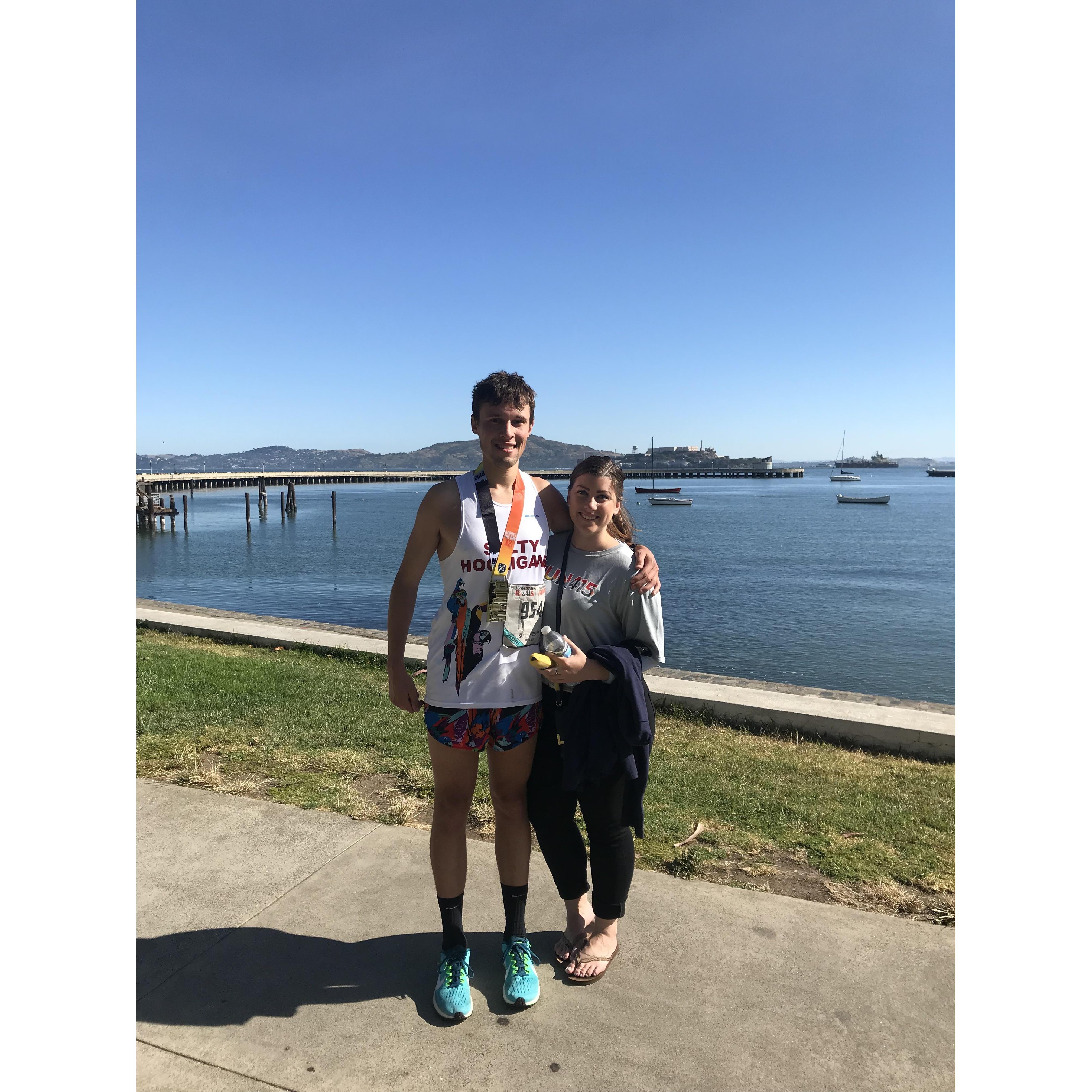 June 2018: trip to San Francisco for Zach's 10k race. He got to run across the Golden Gate Bridge.