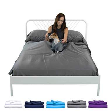 Sheets & Giggles 100% Eucalyptus Lyocell Sheet Set. Versus Cotton or Bamboo, Our Eucalyptus Sheets are Softer, Cooler, Temperature-Regulating, Sustainable, Pesticide-Free, Hypoallergenic. No Sheet.