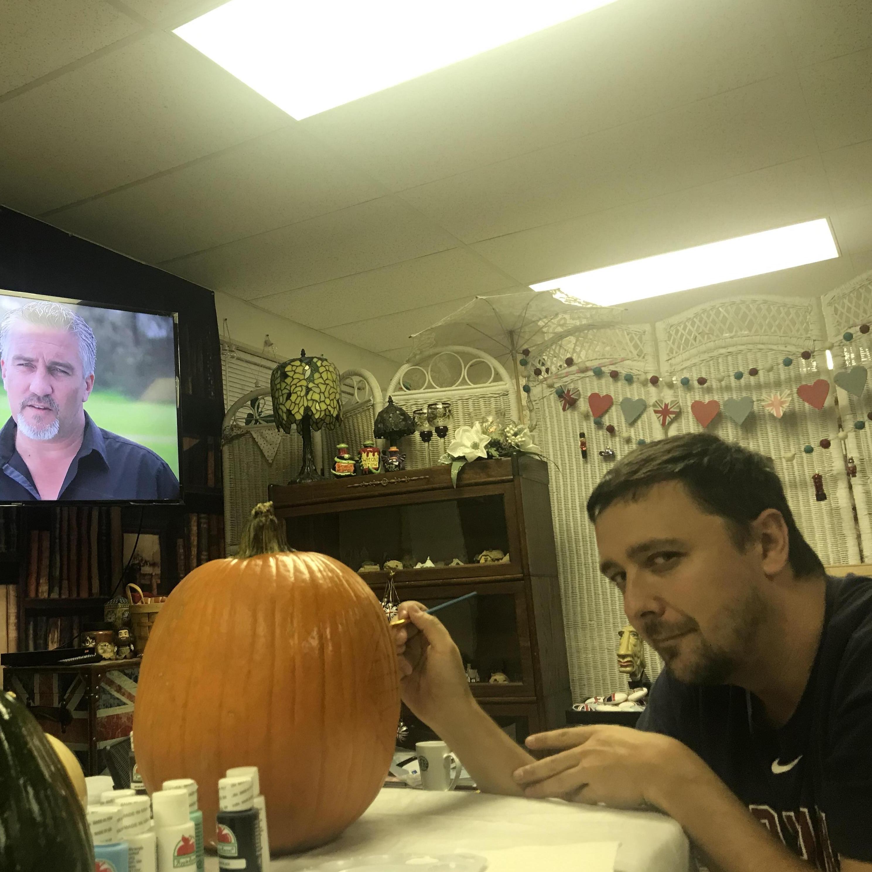 Painting Our First Pumpkins Together