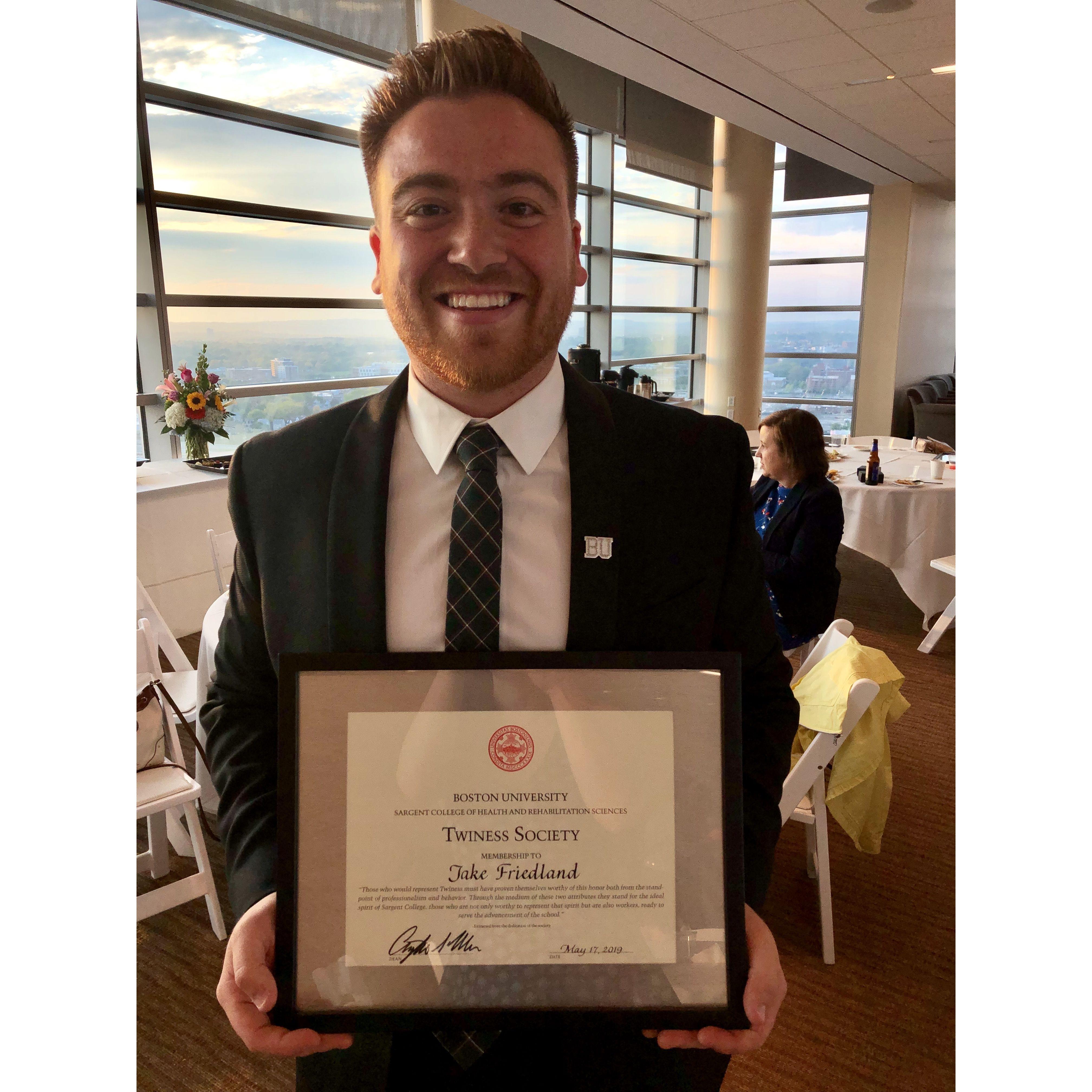 Jake's well deserved award