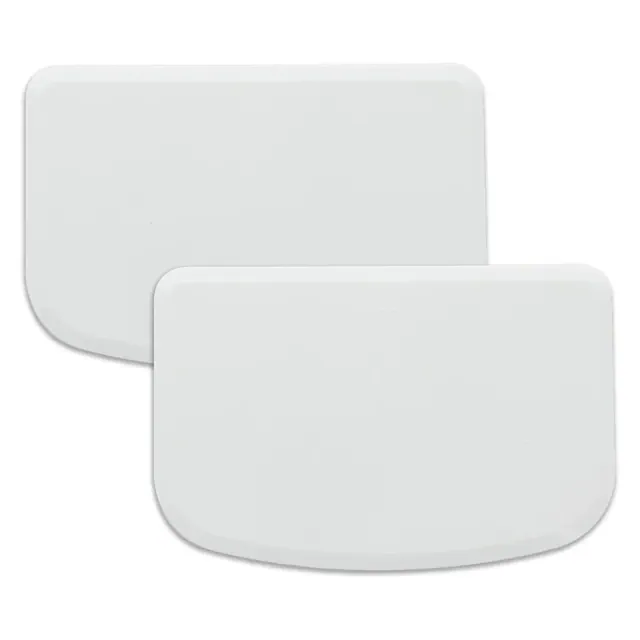 RamPro 2-Pack Plastic Bench Scrapers – White, Flexible, Food-Safe Dough Scrapers with Curved & Flat Edges, Multipurpose Kitchen Dough & Pan Cutter