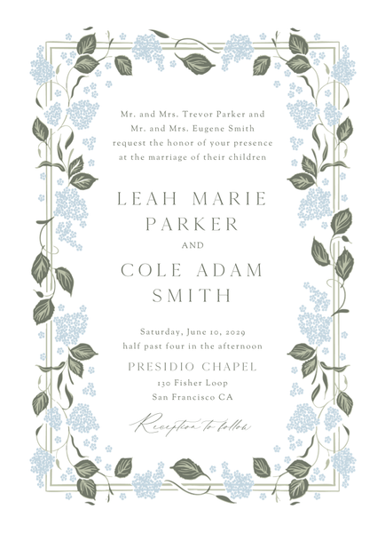 Colette Portrait | Baby Blue | Zola Wedding Invitations