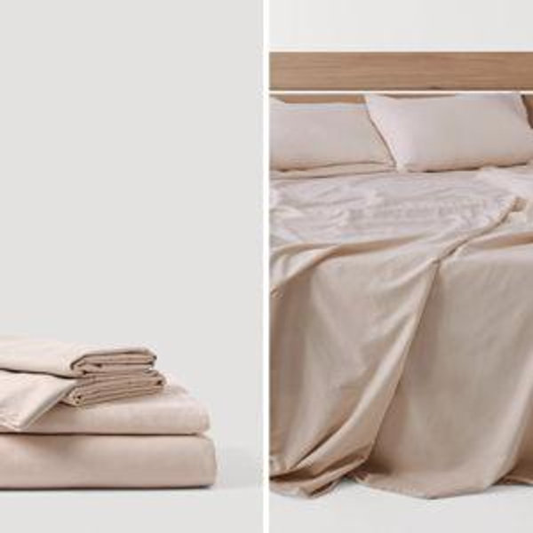 Organic Room Service Queen Sateen Sheet Set (Color: Spanish Villa from PACT)