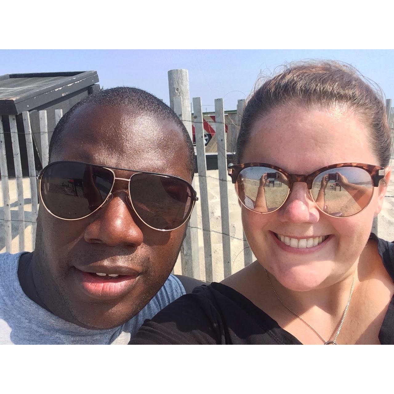 After biking to the Holgate end of Long Beach Island during a Goldman family vacation in 2017.