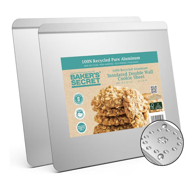 2pcs Pure Aluminum Insulated Cookie Sheet