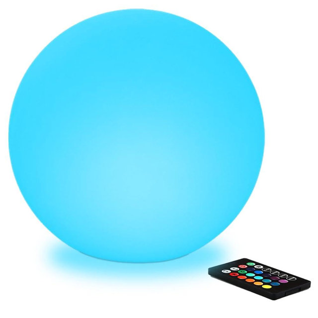 12-in LED Globe Orb Lamp, Dimmable RGB Color Changing Glowing Orb Lights Rechargeable Glowing LED Ball Light w/Remote, Waterproof Outdoor Globe Light Soothing Mood Lamp for Bedroom Garden Patio Decor