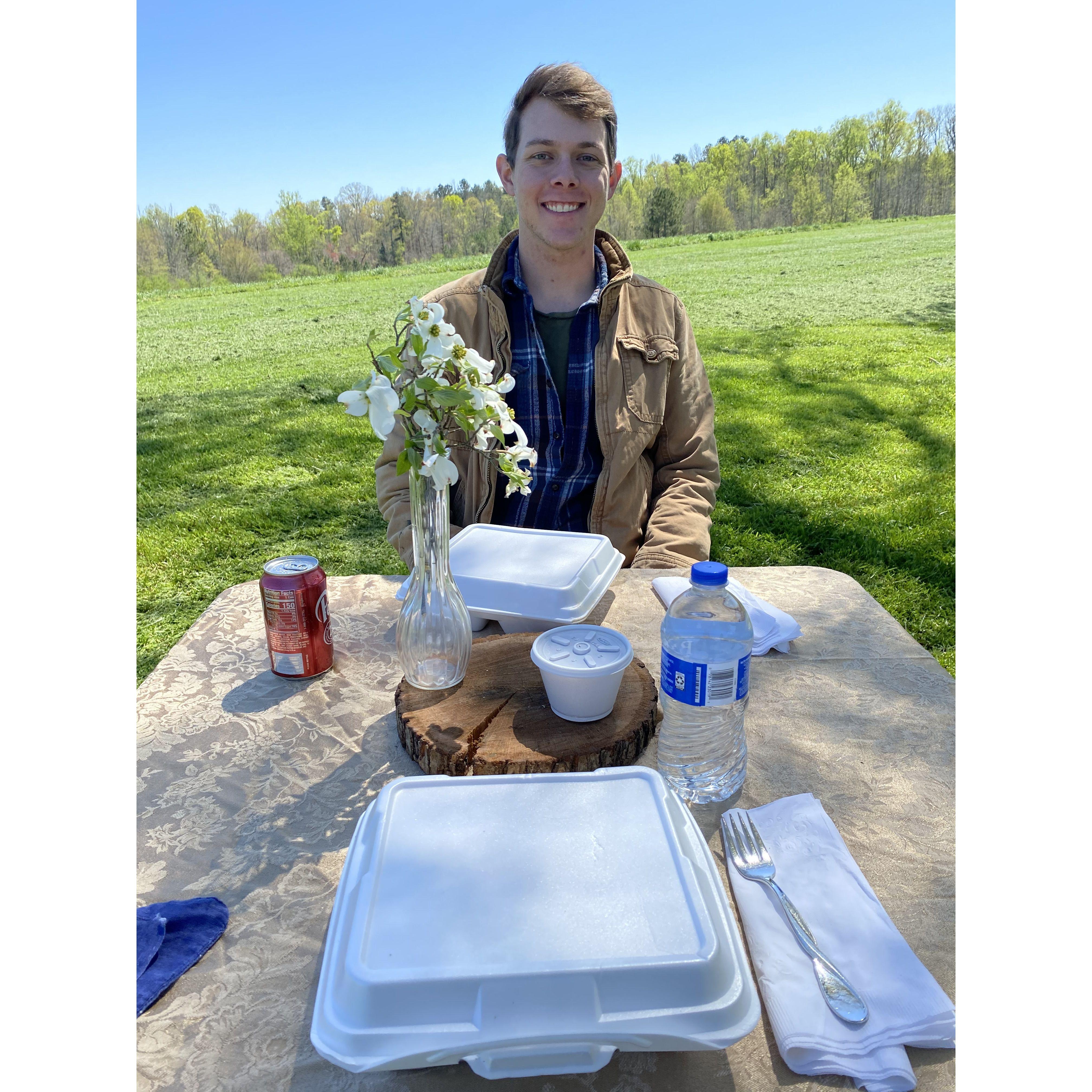 A surprise picnic at the farm