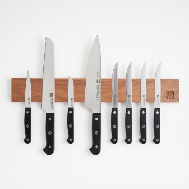 ZWILLING ® J.A. Henckels 9-Piece Gourmet Knife Set with Walnut Magnetic Knife Bar