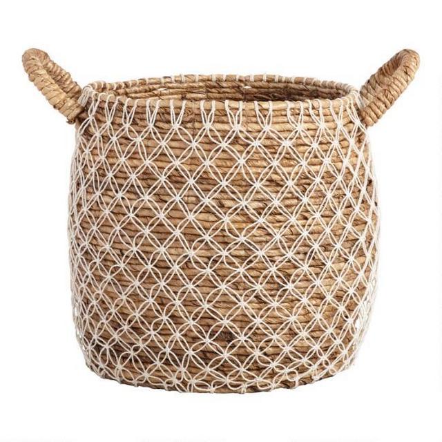 Large Macrame Seagrass Bianca Tote Basket