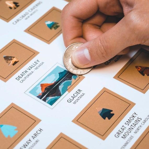 The National Parks Scratch Off Travel Print by Mappinners