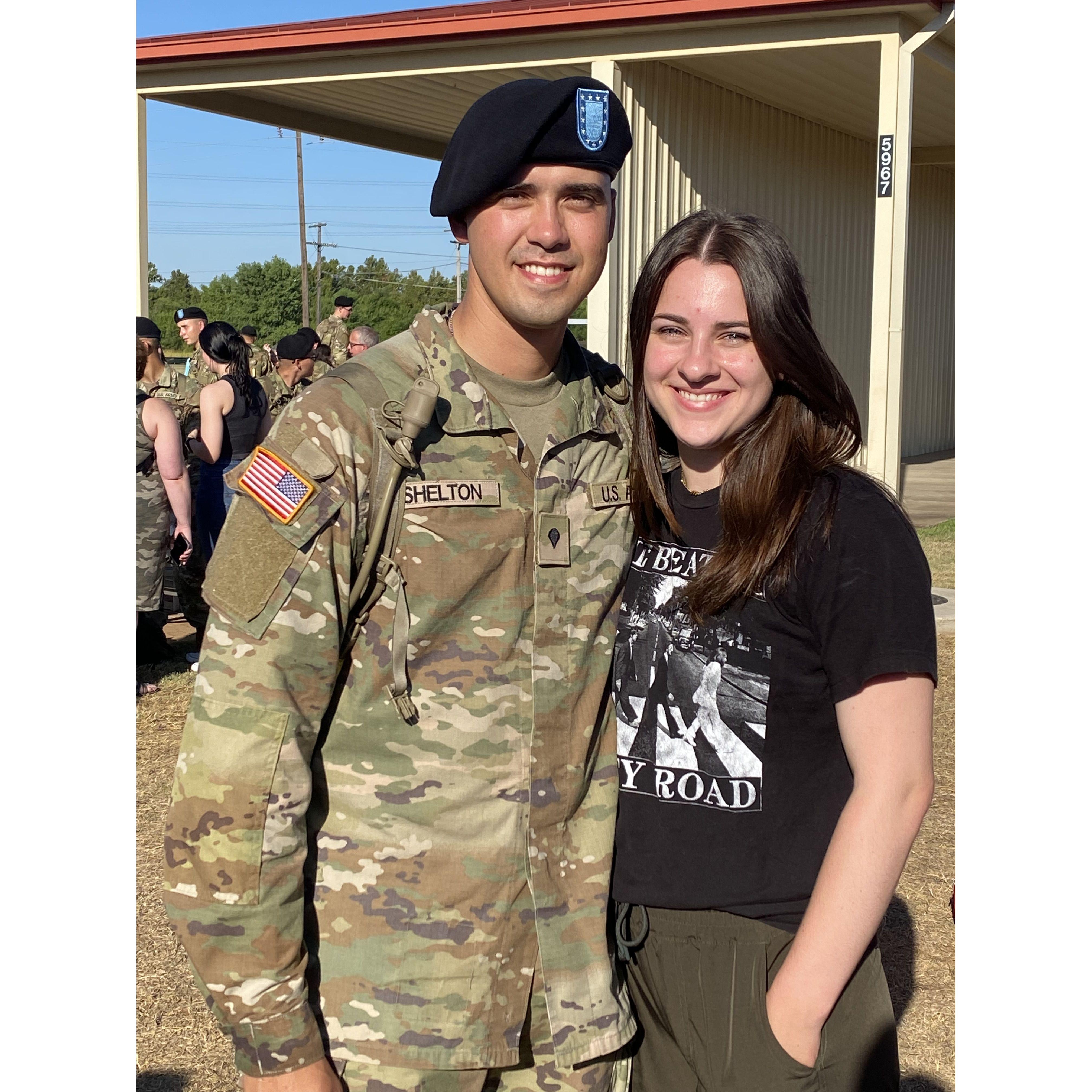 The first time we saw each other after Josh's two and a half months at basic training!