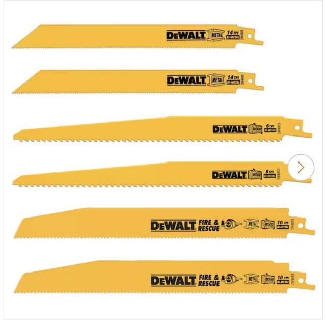 DEWALT Bi-Metal Reciprocating Saw Blade Set with Telescoping Case (6-Piece) DW4896