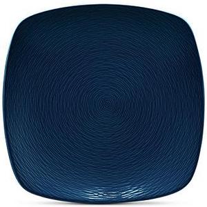 Swirl Square Dinner Plate- White