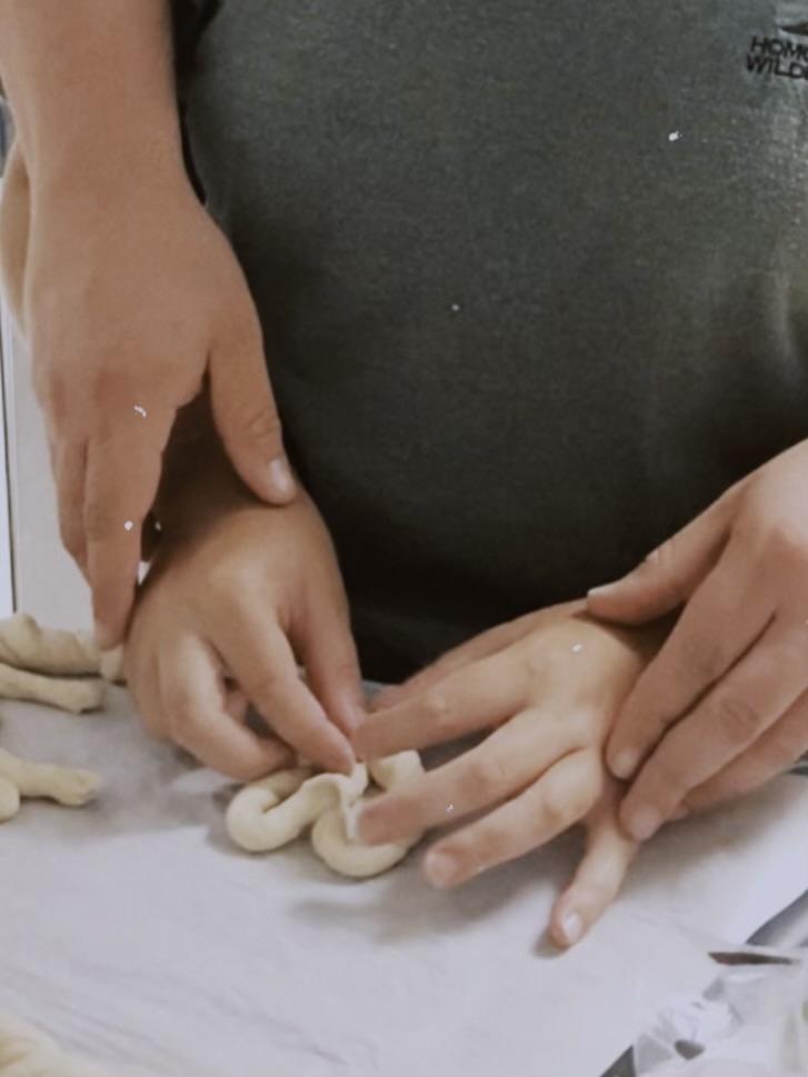 Making pretzels together
