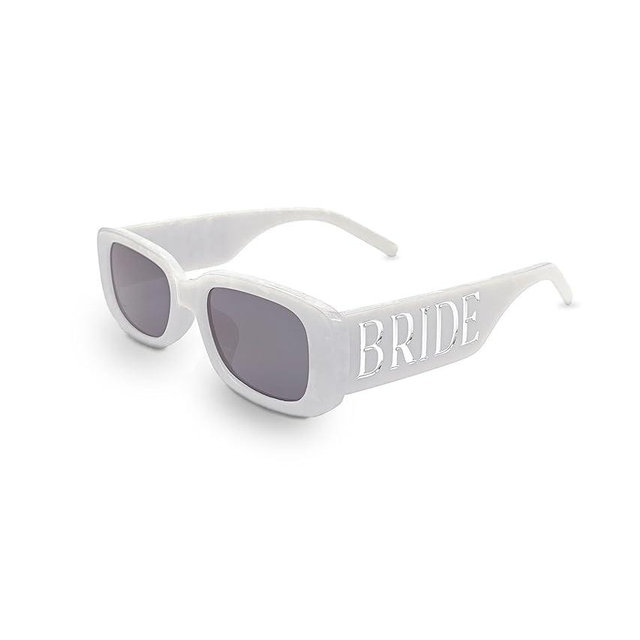 Fibye Bride Sunglasses White + Silver Marble | Bachelorette Sunglasses for Bride, Bridal Shower Accessory, Bachelorette Sunnies for Women, Bach Supplies, Bachelorette party favors, Bride To Be Gift