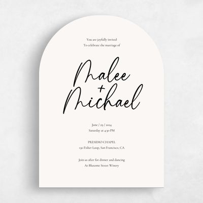 White Arch Wedding Invitation - Santorini Type
