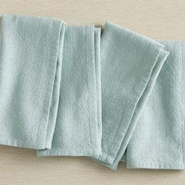 Organic Cotton Casual Napkins - Set of 4 - Set of 4 - Aqua Blue