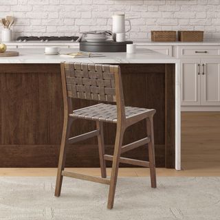 Oslo Faux Leather Woven Counter Stool