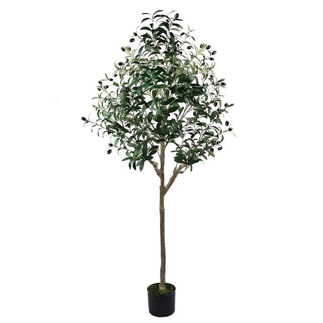 HaiSpring Artificial Olive Tree 5ft (60'') Tall Fake Plants Suitable for Modern Living Rooms Home Office Indoor & Outdoor Garden Decor, Nearly Natural Artificial Plants for Housewarming, 648 Leaves