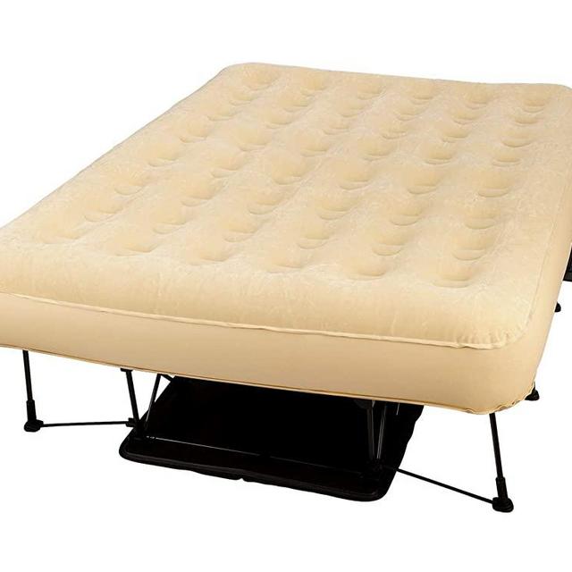 EZ-Bed Air Mattress with Frame & Rolling Case, Self Inflatable, Blow Up Bed Best for Guest, Travel, Vacation, Camping (Queen Size), 1-Year Manufacturer Guarantee
