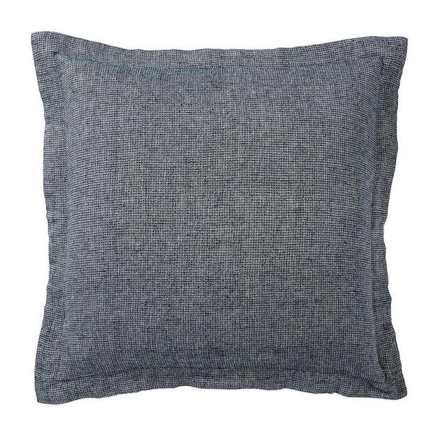 European Flax Linen Waffle Euro Shams, Midnight, Set of 2