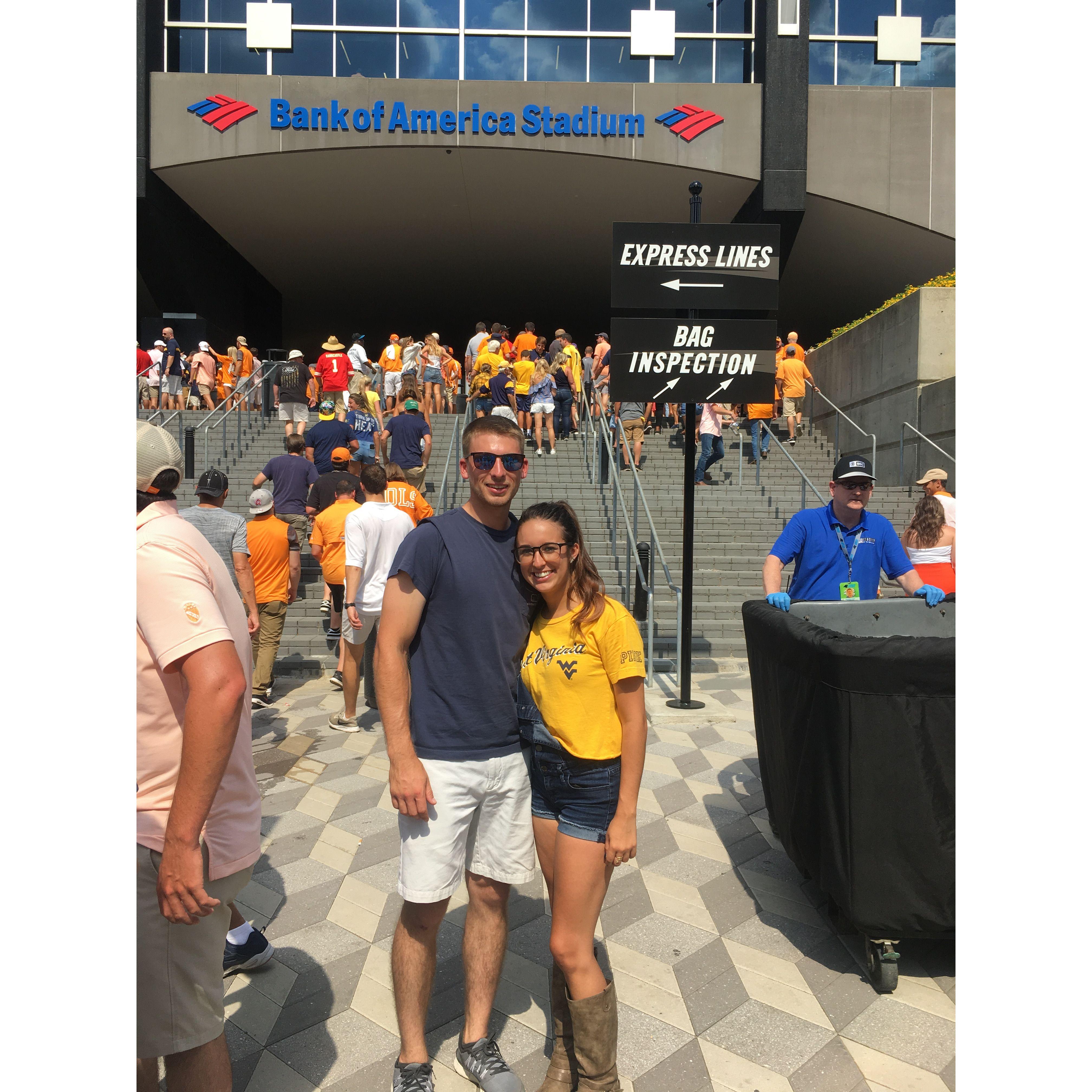 First trip away together to Charlotte to watch the WVU vs. TN game! Sorry Cecil. :)