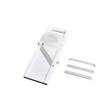 Benriner Mandoline Super Slicer, with 4 Japanese Stainless Steel Blades, BPA Free, 14.5 x 5.25-Inches, New Model