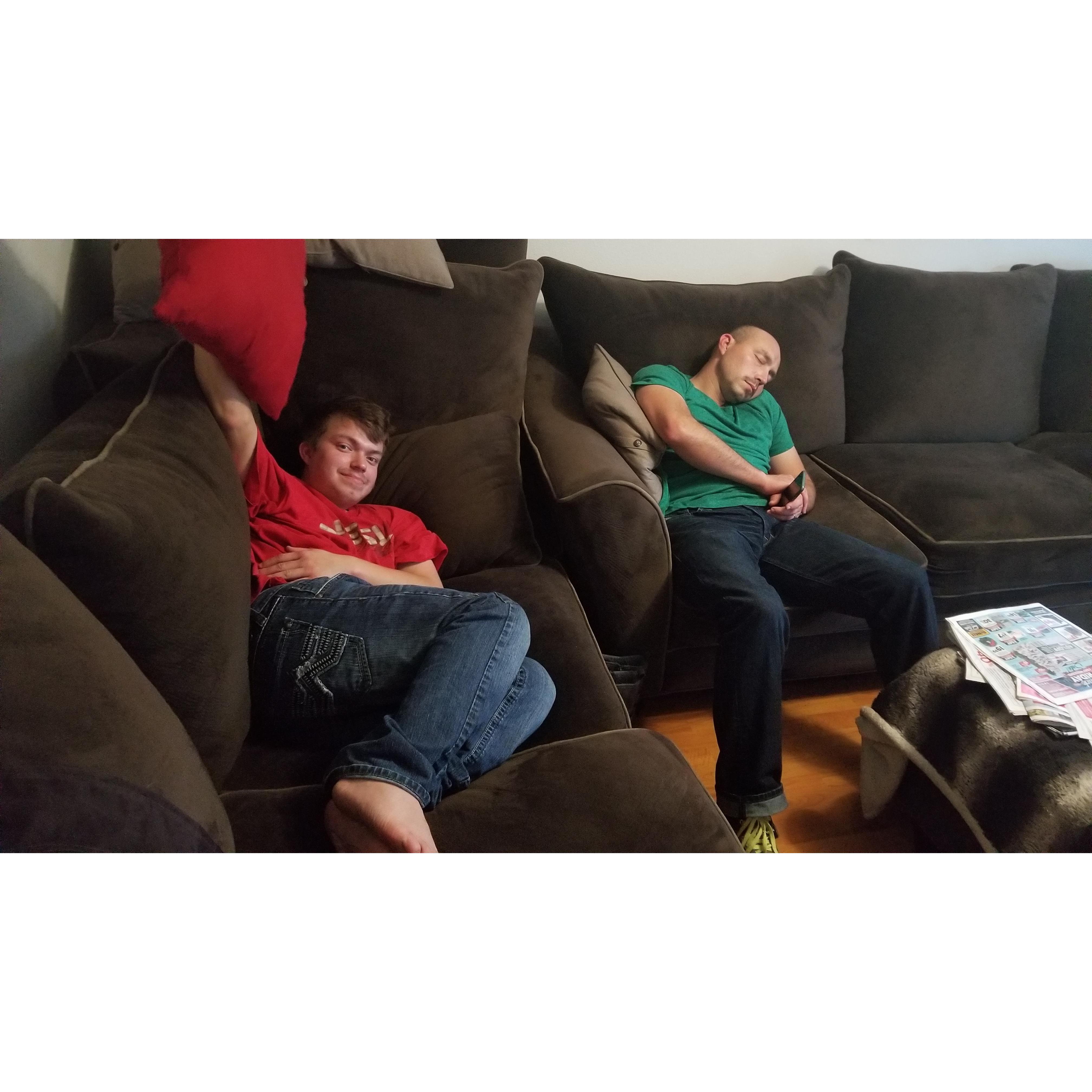 At that moment when I realized where Cody got his ability to sleep anywhere at anytime. Lol
