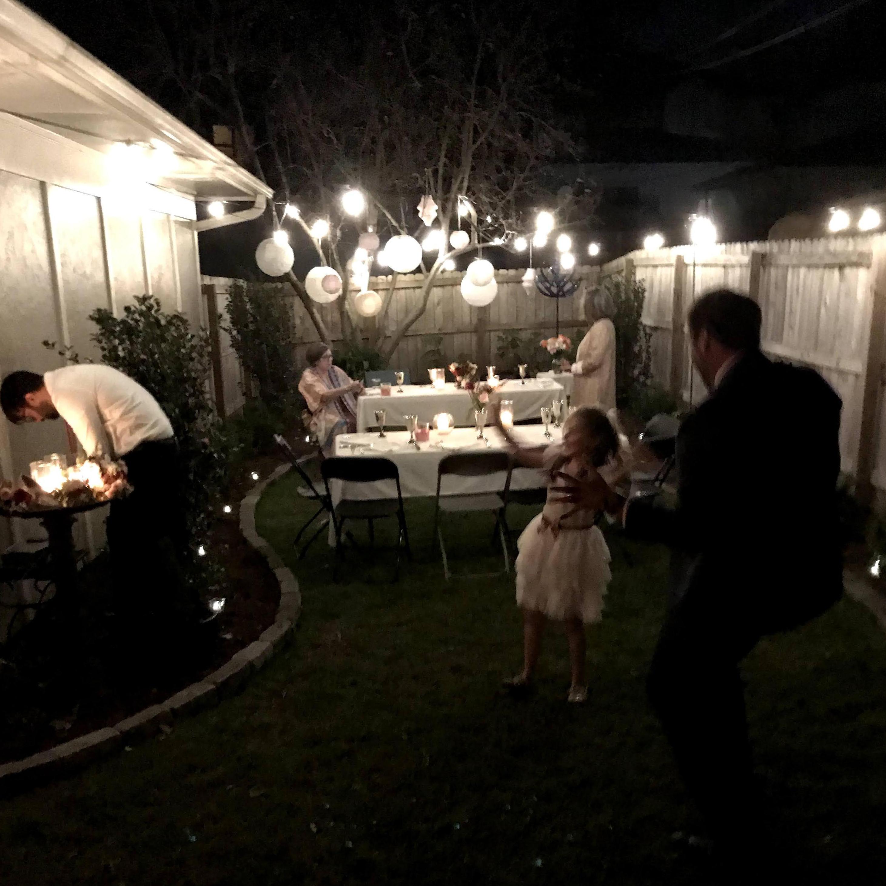 We had a socially-distanced dinner and danced!
