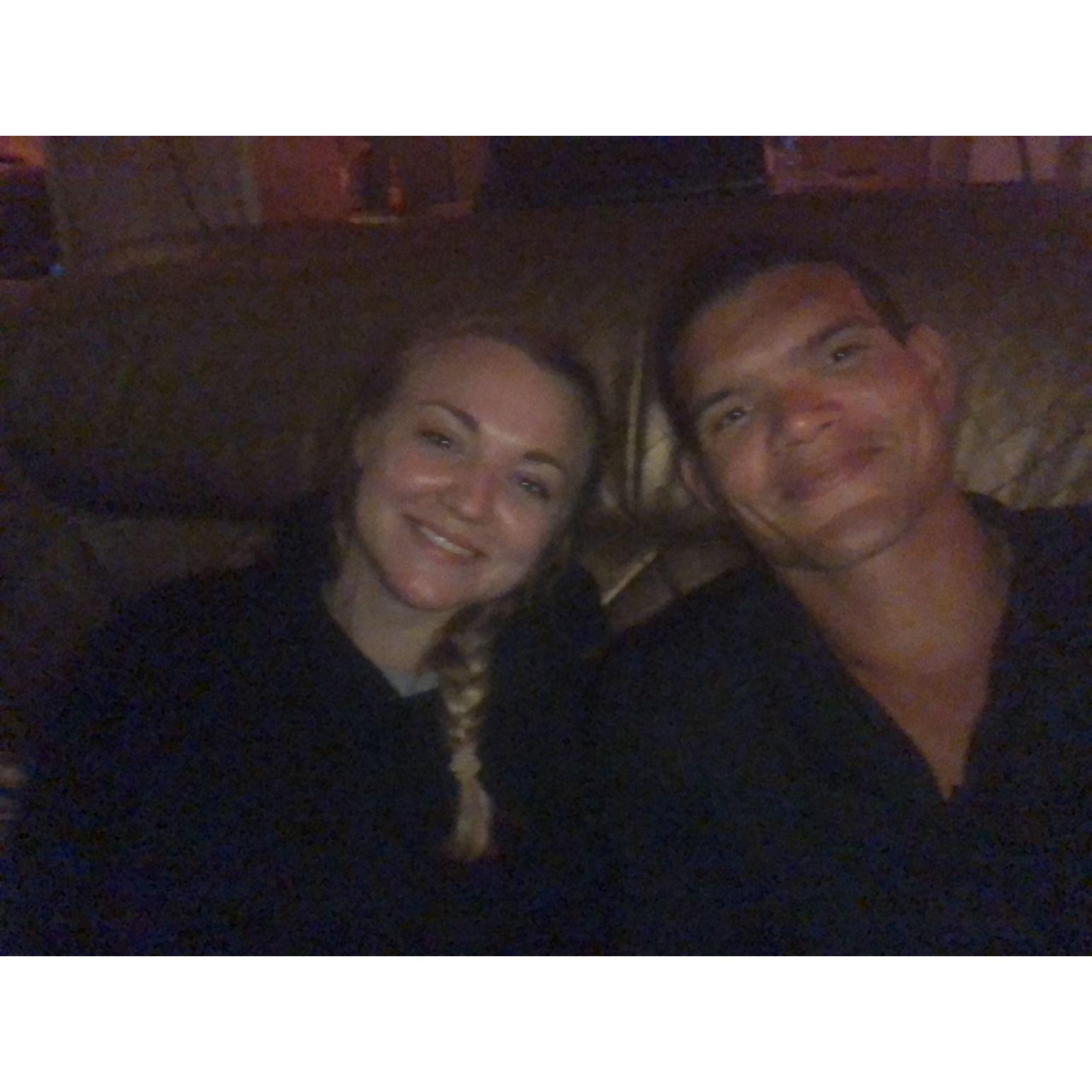 irst photo together, ever. Watching a movie together during down time on deploymentF