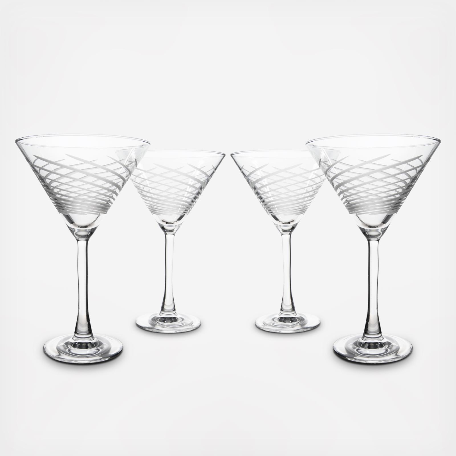 Cyclone Etched Martini Glass