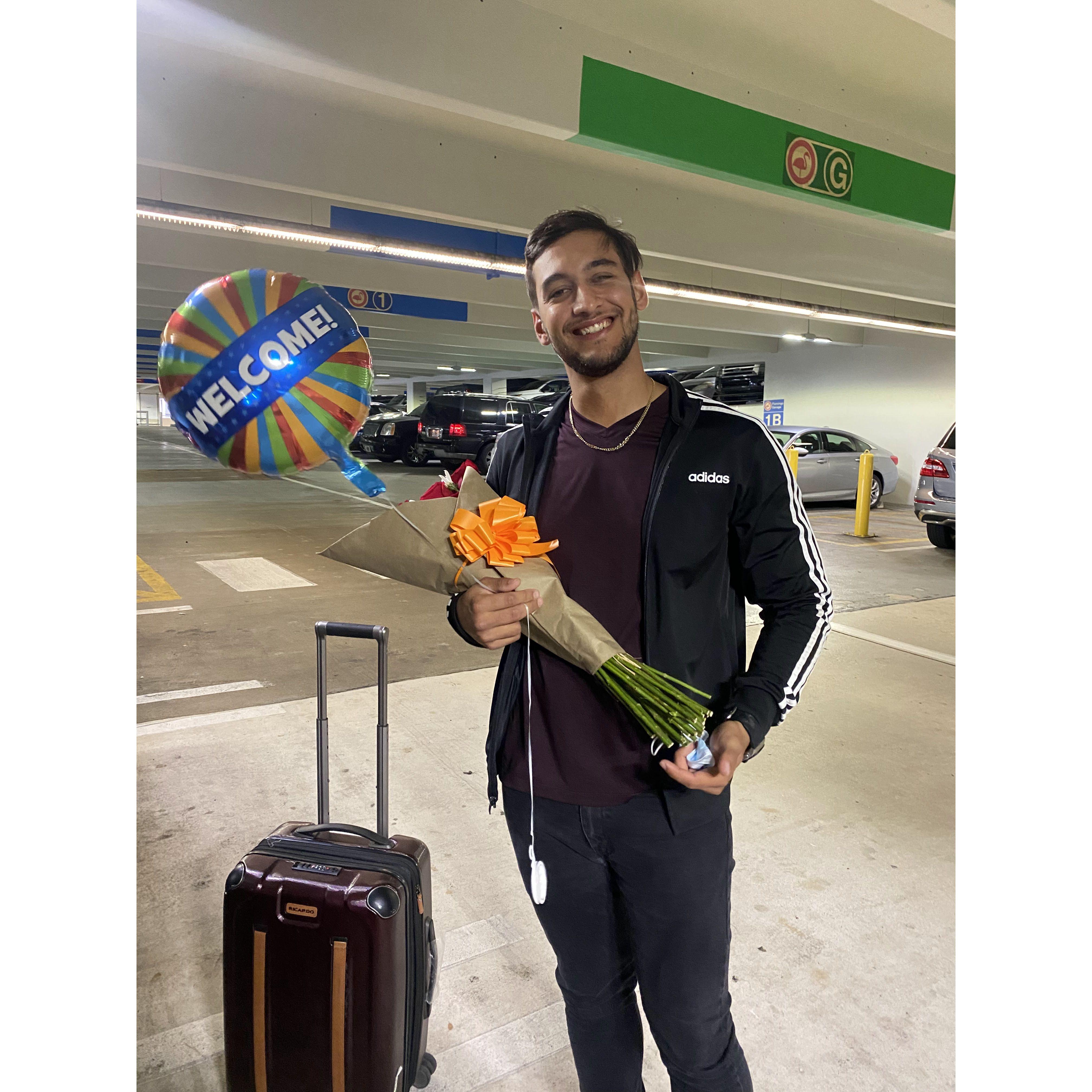 Many of my welcome backs to Miami involved flowers and balloons - May 2021