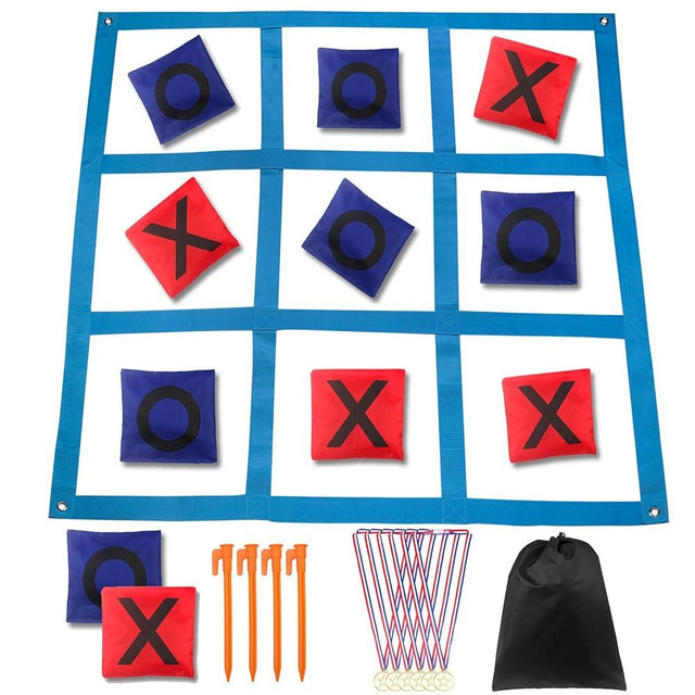 Kanosan Outdoor Giant Tic Tac Toe Games for Kids Adults and Family, Large Carnival Yard Lawn Bean Bag Toss Game Outside Field Day Birthday Party Backyard Easter Fall Festival Beach Fun Games