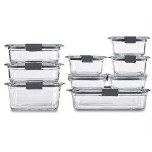Rubbermaid Glass Containers, Assorted Sizes, Set of 9