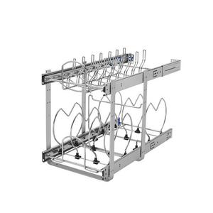 Rev-A-Shelf 11.75-in W x 18.12-in H Metal 2-Tier Cabinet Cookware Organizer