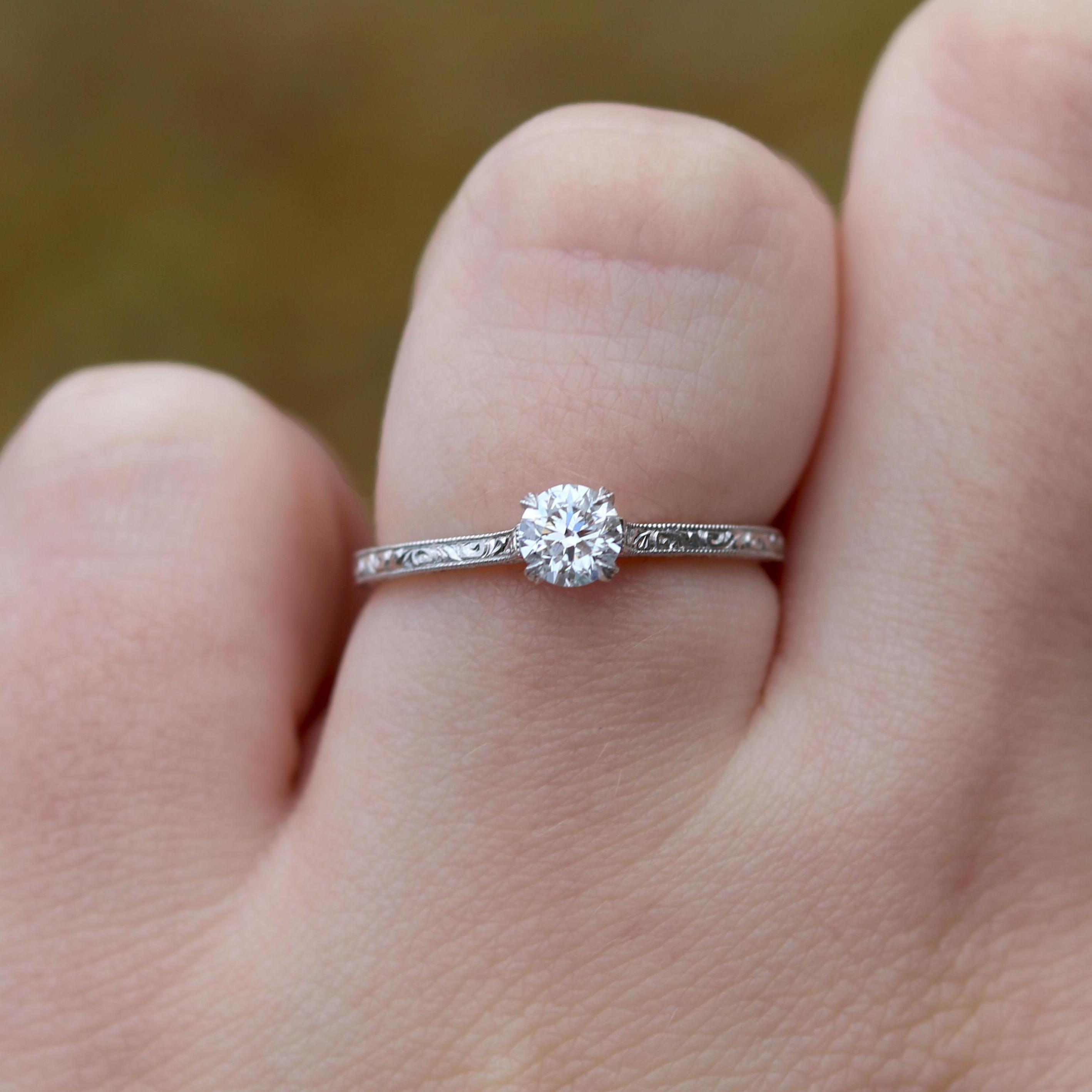 Brandon proposed fall of 2017 with a diamond from Jacklyn's grandmother's original wedding ring in a new setting, that Jacklyn picked out - Fall 2017