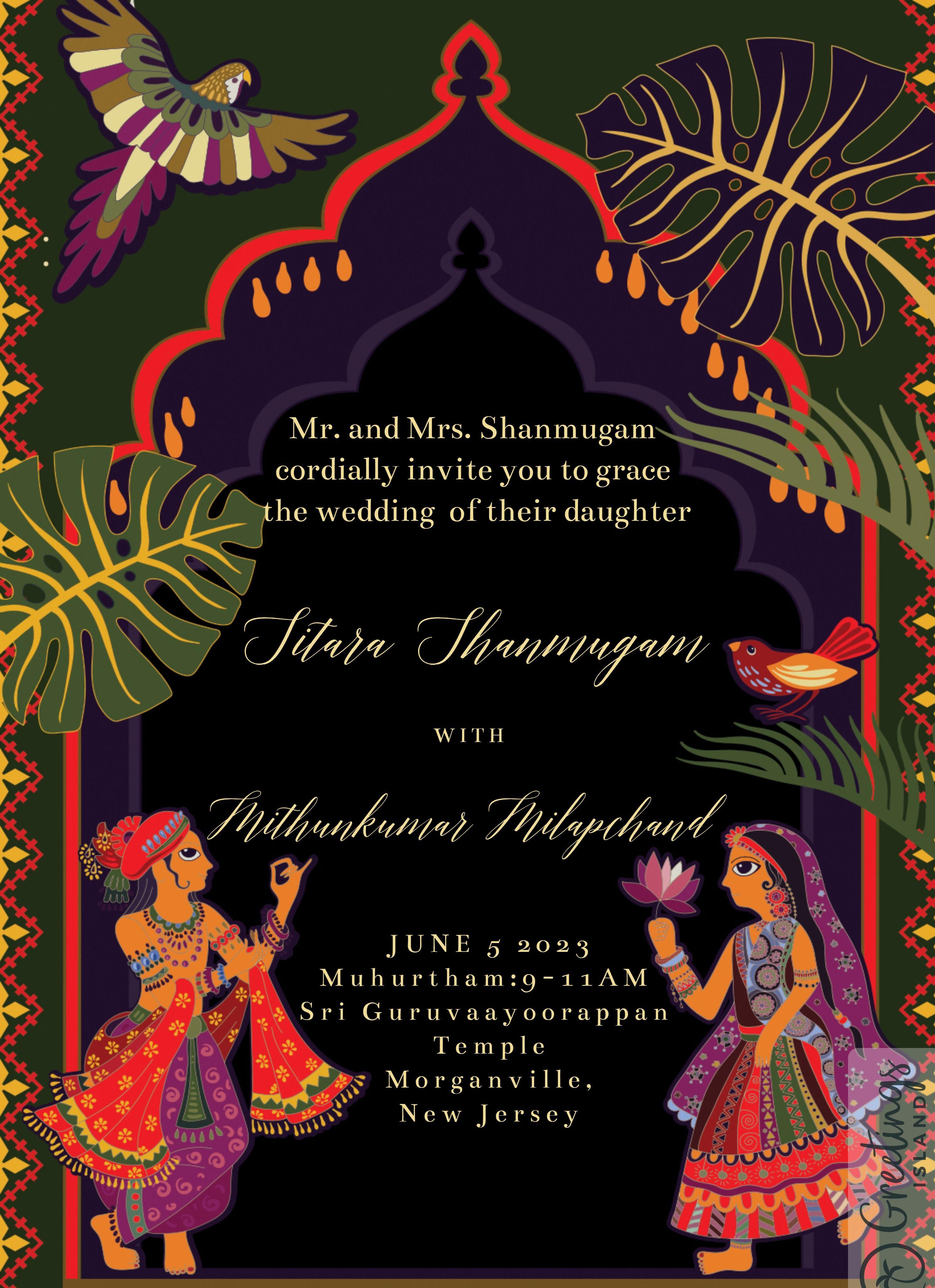 The Wedding Website of Sitara Shanmugam and Mithunkumar Milapchand