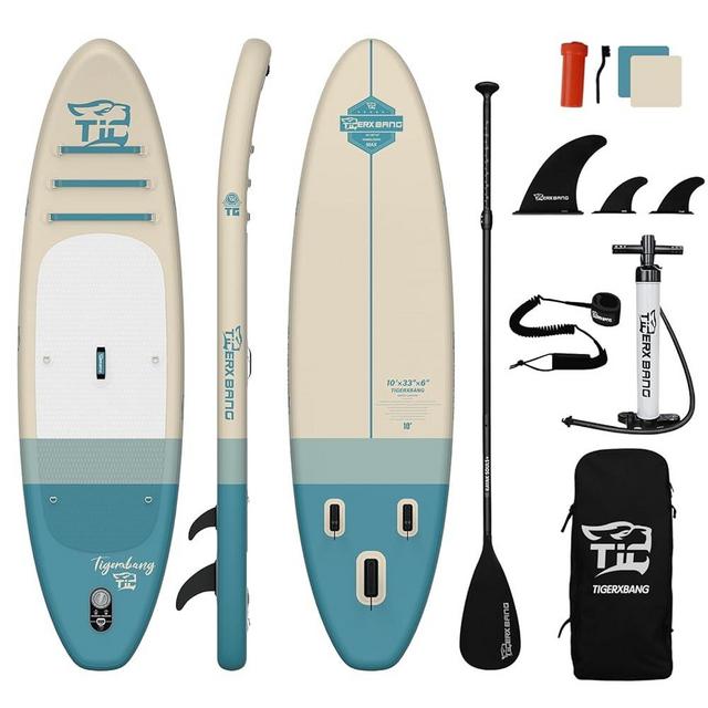 TIGERXBANG 11'6"/11'/10' Inflatable Paddle Board with Complete Accessories, Versatile Premium Paddle Boards for Adults/Youth, Stand Up Paddle Board Polar/Wave/Sunny Wave Collection
