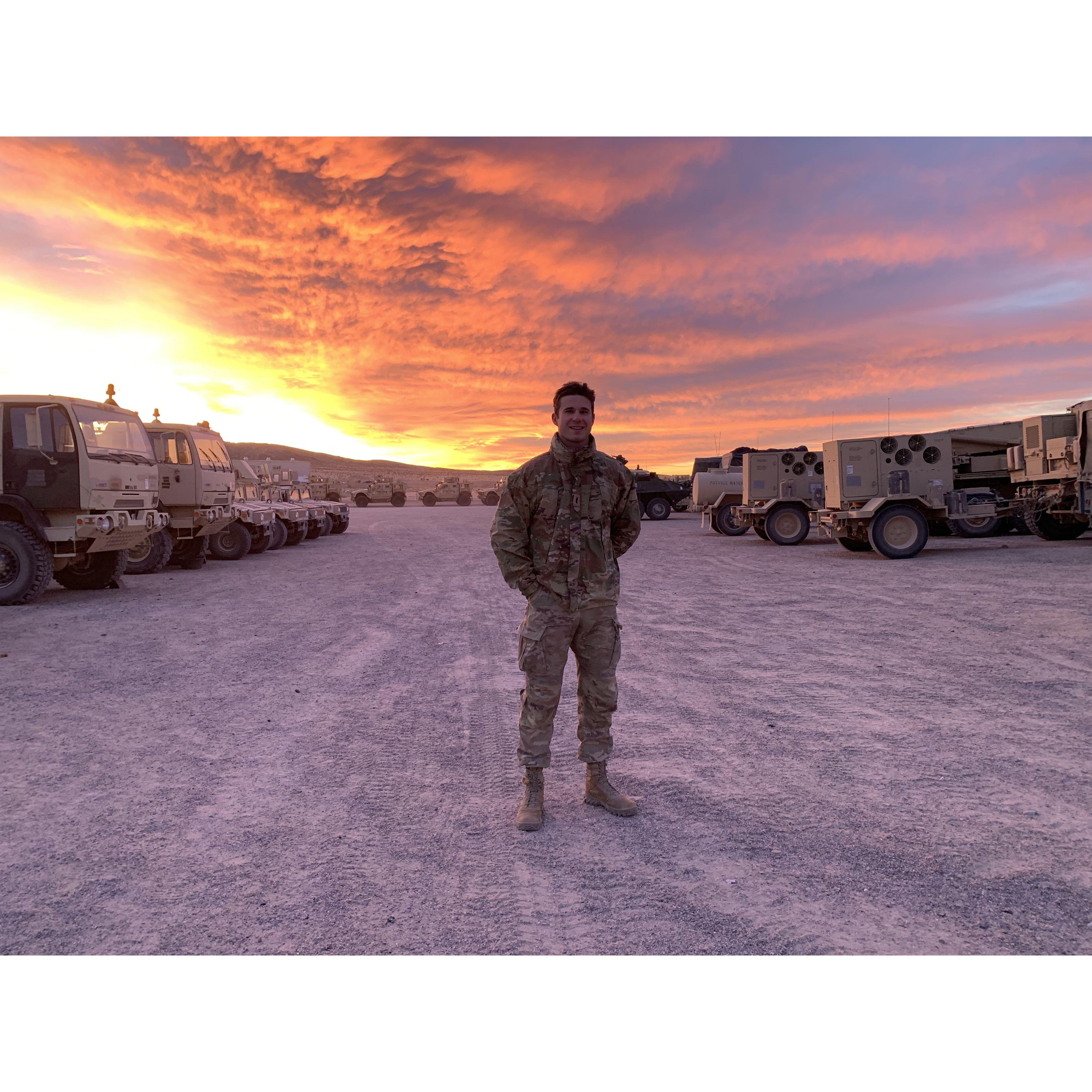 Aidan as a lieutenant in Active Duty Army (served full-time 4 years)