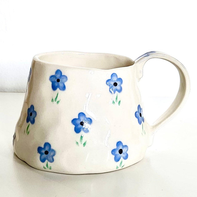 Periwinkle Flower — Handmade Ceramic Mug | Hand Painted Dainty | Gift
